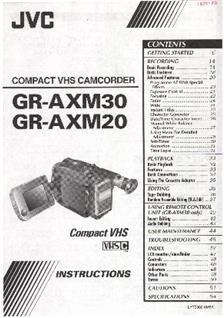 JVC GR AXM 20 manual. Camera Instructions.